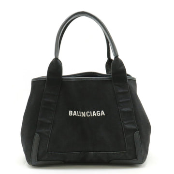 BALENCIAGA Navy Cabas S Tote Bag Handbag Canvas Leather Black Pouch Not Included 339933