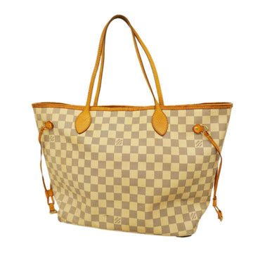 LOUIS VUITTON Tote Bag Damier Azur Neverfull MM N51107 White Ladies