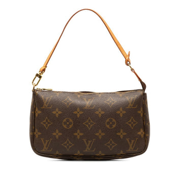 LOUIS VUITTON Monogram Pochette Accessoires Shoulder Bag M51980 Brown PVC Leather Women's