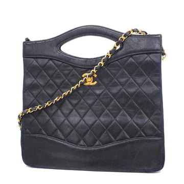 CHANEL Handbag Matelasse Chain Shoulder Lambskin Black Ladies