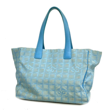 CHANEL tote bag new travel nylon light blue ladies