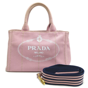 PRADA CANAPA Tote Women's Handbag 1BG439 Canvas Pink