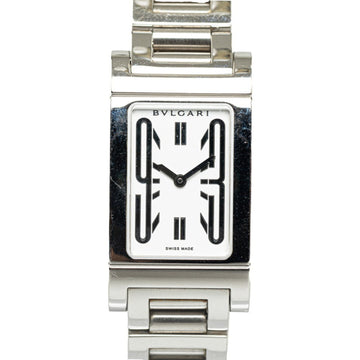 BVLGARI Rettangolo Watch RT39S Quartz White Dial Stainless Steel Women's