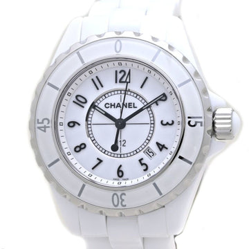 CHANEL J12 H0968 Late Model White Ceramic x Stainless Steel Ladies 39446 ☆ Wristwatch