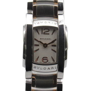 BVLGARI Assioma Wrist Watch AA26S Quartz Silver K18PG[Rose Gold] Stainless Steel AA26S