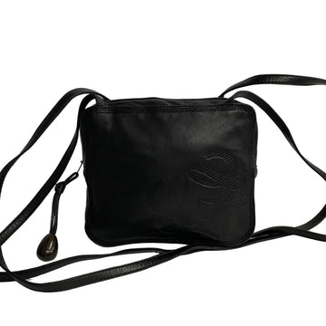 LOEWE Anagram Leather Semi Shoulder Bag Tote Black 54274