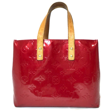 LOUIS VUITTON Tote Hand Vernis Reed PM Monogram Patent Leather Rouge Red M91088 Women's