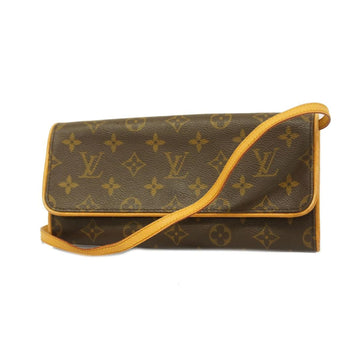 LOUIS VUITTON Shoulder Bag Monogram Pochette Twin GM M51852 Brown Women's