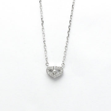 CARTIER C Heart White Gold [18K] Diamond Women's Fashion Pendant Necklace [Silver]