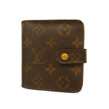 LOUIS VUITTON Wallet Monogram Compact Zip M61667 Brown Ladies