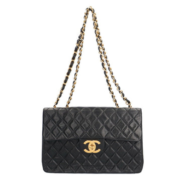 CHANEL Deca Matelasse 34 Shoulder Bag Lambskin Black Women's  Chain