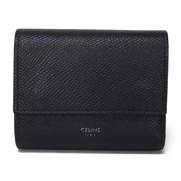 CELINE Small Trifold Wallet Foil Stamped W Compact Black 10B573BEL.38SI Men's Women's Billfold