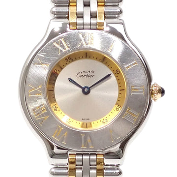 CARTIER Must 21 Ladies' Quartz SS GP W10072R6 Battery-powered