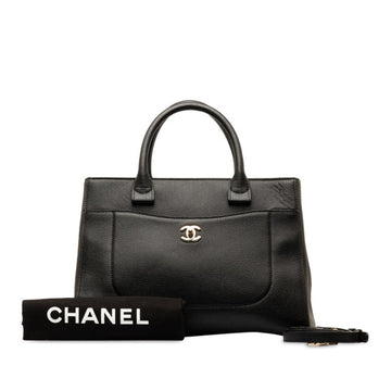 CHANEL Coco Mark Neo Executive Tote Handbag Shoulder Bag A69930 Black Caviar Skin Women's