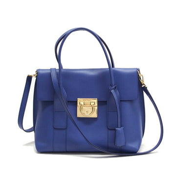 SALVATORE FERRAGAMO Gancini handbag in blue and purple