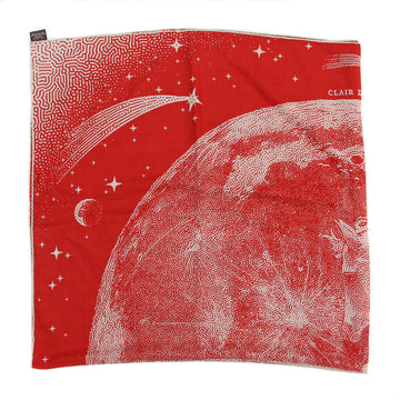 HERMES Stole Scarf Muffler Carre Gean 140 Clair de Lune Red 23 Large Cashmere Silk Women's K4100