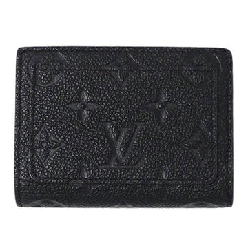 LOUIS VUITTON Wallet Monogram Empreinte Women's Tri-fold Portefeuille Qu Noir M80151 Black Compact