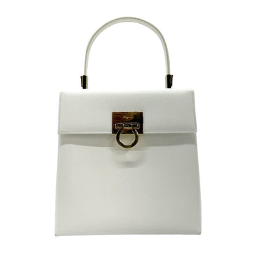 SALVATORE FERRAGAMO Shoulder Bag Handbag Gancini Leather White Women's z0955