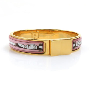 HERMES bangle bracelet click clack metal enamel pink gold ladies e58681a