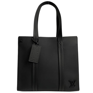 LOUIS VUITTON Aerogram Takeoff Tote Leather Bag Black 374-5