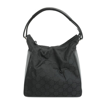 GUCCI Shoulder Bag GG Nylon 001 3770 Leather Black Ladies