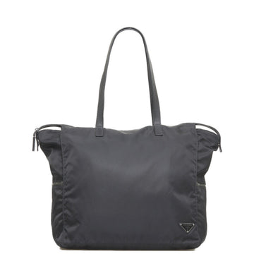 PRADA Tote Bag Black Nylon Leather Women's