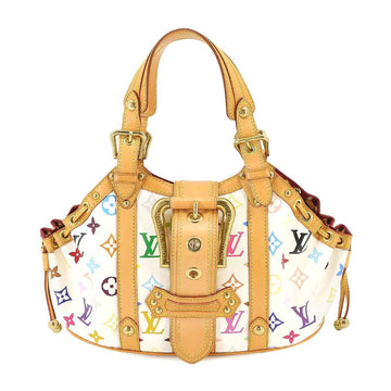 LOUIS VUITTON Monogram Multicolor Theda PM Hand Bag Blanc M92348 Gold Hardware