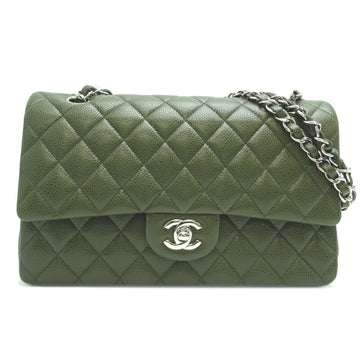 CHANEL Matelasse 25 Chain Shoulder Women's Bag A01112 Caviar Skin Khaki [Green]