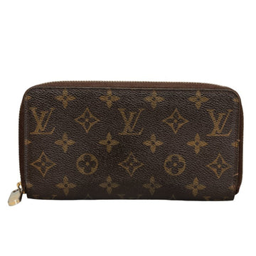 LOUIS VUITTON Monogram Zippy Wallet Round Long M60017 Brown PVC Women's