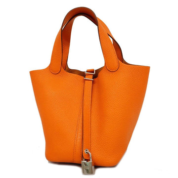 HERMES Handbag Picotan Lock PM P Engraved Togo Orange Ladies
