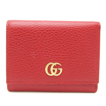 GUCCI GG Marmont 474746 Women's Leather Wallet [tri-fold] Red Color