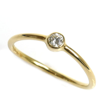 TIFFANY&Co.  K18YG Yellow Gold Wave Single Row Diamond Ring 1.0g Ladies
