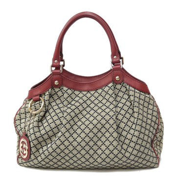 GUCCI Diamante Shoulder Bag Canvas Beige Women's  Handbag BRB01000000002428