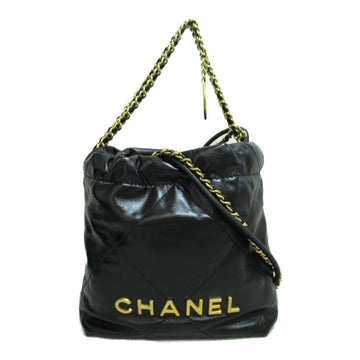 CHANEL 22 Line ChainShoulder Bag Black Calfskin [cowhide] AS3980