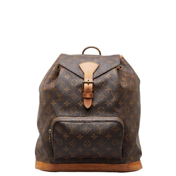 LOUIS VUITTON Monogram Montsouris GM Backpack M51135 Brown PVC Leather Women's