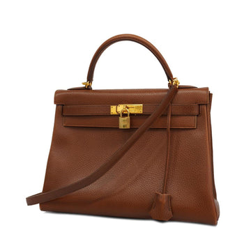 HERMES handbag Kelly 32 〇Z engraved Ardennes brown ladies