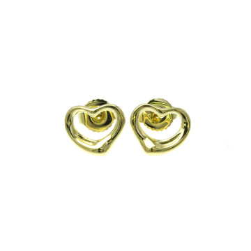 TIFFANY Open Heart No Stone Yellow Gold [18K] Stud Earrings Gold