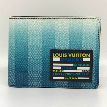 LOUIS VUITTON Portefeuille Multiple Bi-fold Wallet Damier Stripe Blue M81319