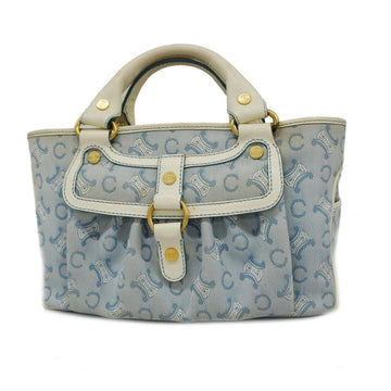 CELINE handbag C Macadam Boogie bag canvas blue white ladies