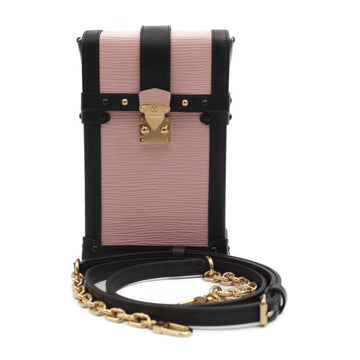 LOUIS VUITTON Pochette Trunk Vertical Shoulder Bag M67872 Epi Leather Calf Rose Ballerine Black