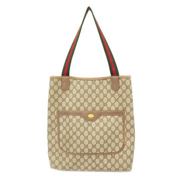 GUCCI Tote Bag GG Supreme Sherry Line 39 02 003 Leather Brown Ladies