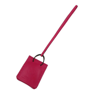 HERMES Sac Orange Anjou Milo Pink Bag Charm Y Stamp [] Keychain 0011
