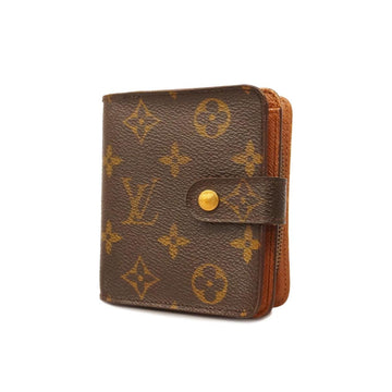 LOUIS VUITTON Wallet Monogram Compact Zip M61667 Brown Women's