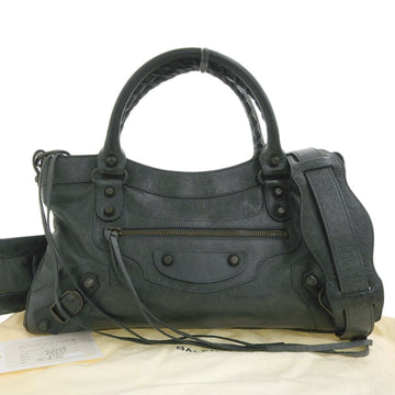 BALENCIAGA The First Bag 103208 Hand Shoulder Leather Grey