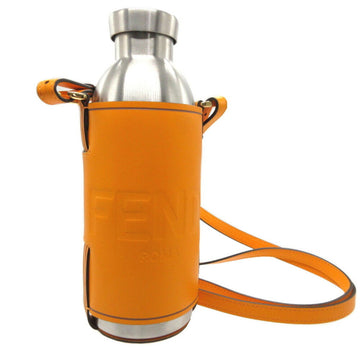 FENDI 7AR972 Leather Orange Stainless Steel Bottle Shoulder Holder 0230