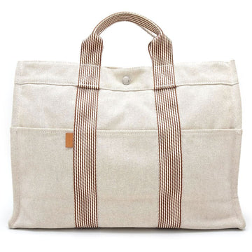 HERMES New Foule MM Handbag for Men and Women, Canvas, Beige, 351249