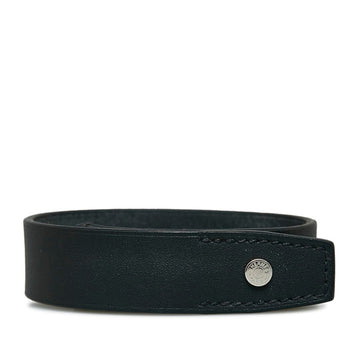 HERMES Serie M Bracelet Black Leather Women's