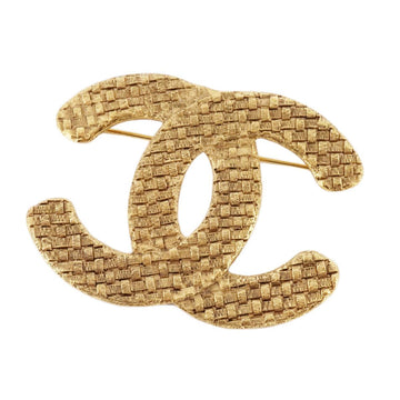 CHANEL Brooch Coco Mark GP Plated Gold Women's