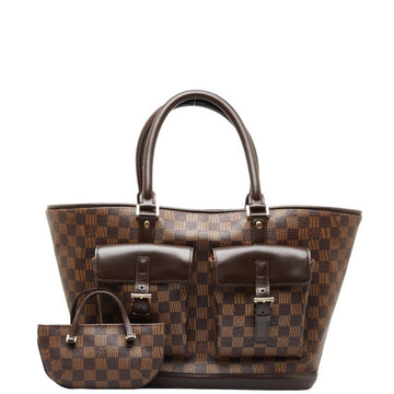 LOUIS VUITTON Damier Manosque GM Tote Bag N51120 Brown PVC Leather Women's