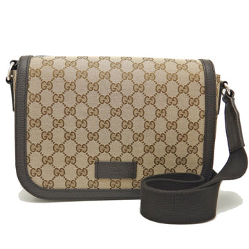 GUCCI 449172 Shoulder bag GG canvas x leather beige brown 251495